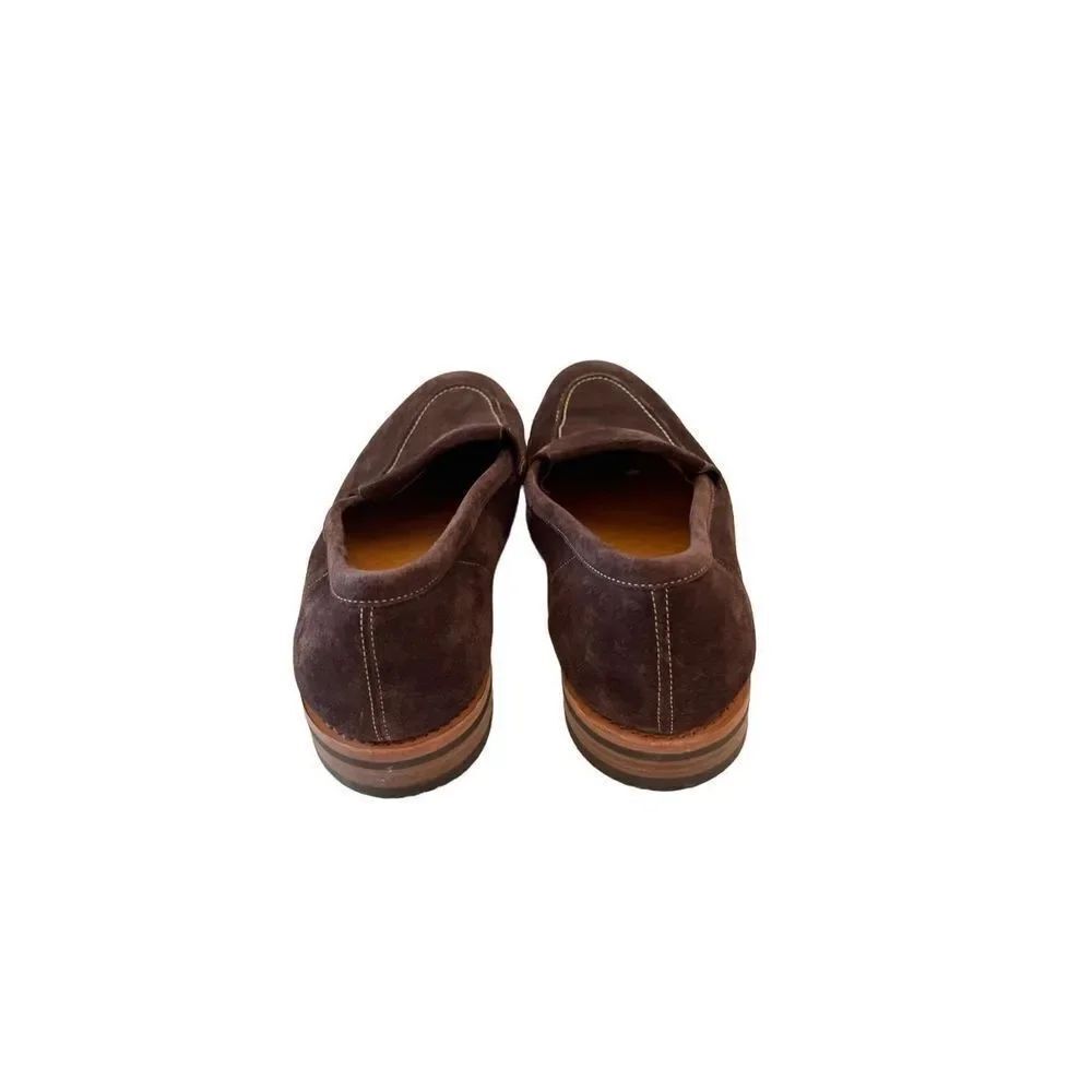 John Lobb Mens Brown Leather Slip On Loafer Casual Shoes Size 10.5
